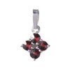 Silver pendant with czech garnet, rhodium plated - square                                           