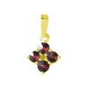 Silver pendant with czech garnet, gold plated - square                                              
