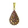Silver pendant with czech garnet, gold plated - drop                                                