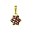 Silver pendant with czech garnet, gold plated - flower                                              