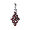 Silver pendant with czech garnet, rhodium plated - tip                                              