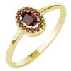 Gold ring with czech garnet - oval                                                                  