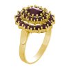 Silver ring with czech garnet, gold plated - oval                                                   