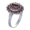 Silver ring with czech garnet, rhodium plated - oval                                                