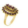 Silver ring with czech garnet, gold plated - oval                                                   