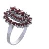 Silver ring with czech garnet, rhodium plated - oval                                                