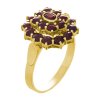 Silver ring with czech garnet, gold plated - oval                                                   