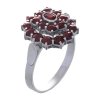 Silver ring with czech garnet, rhodium plated - oval                                                