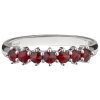 Silver ring with czech garnet, rhodium plated - line                                                