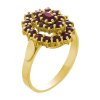 Silver ring with czech garnet, gold plated - oval                                                   