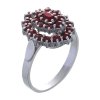Silver ring with czech garnet, rhodium plated - oval                                                