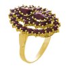 Silver ring with czech garnet, gold plated - oval                                                   