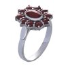 Silver ring with czech garnet, rhodium plated - oval                                                
