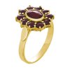 Silver ring with czech garnet, gold plated - oval                                                   