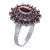 Silver ring with czech garnet, rhodium plated - oval                                                