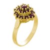 Silver ring with czech garnet, gold plated - oval                                                   