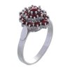 Silver ring with czech garnet, rhodium plated - oval                                                