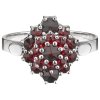 Silver ring with czech garnet, rhodium plated - oval                                                