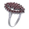 Silver ring with czech garnet, rhodium plated - oval                                                