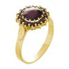 Silver ring with czech garnet, gold plated - circle                                                 