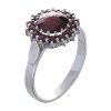 Silver ring with czech garnet, rhodium plated - circle                                              