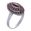 Silver ring with czech garnet, rhodium plated - oval                                                