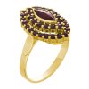 Silver ring with czech garnet, gold plated - oval                                                   