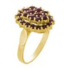 Silver ring with czech garnet, gold plated - oval                                                   