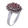 Silver ring with czech garnet, rhodium plated - oval                                                