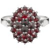 Silver ring with czech garnet, rhodium plated - oval                                                