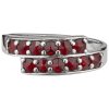 Silver ring with czech garnet, rhodium plated - line                                                