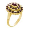 Silver ring with czech garnet, gold plated - oval                                                   