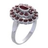 Silver ring with czech garnet, rhodium plated - oval                                                