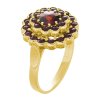 Silver ring with czech garnet, gold plated - flower                                                 