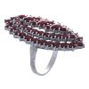 Silver ring with czech garnet, rhodium plated - oval                                                