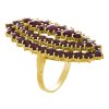 Silver ring with czech garnet, gold plated - oval                                                   