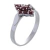 Silver ring with czech garnet, rhodium plated - tip                                                 