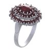 Silver ring with czech garnet, rhodium plated - oval                                                