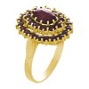 Silver ring with czech garnet, gold plated - oval                                                   