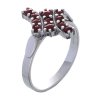 Silver ring with czech garnet, rhodium plated                                                       