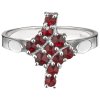 Silver ring with czech garnet, rhodium plated                                                       