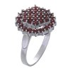 Silver ring with czech garnet, rhodium plated - circle                                              