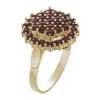 Silver ring with czech garnet, gold plated - circle                                                 