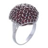 Silver ring with czech garnet, rhodium plated - raspberry                                           