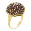 Silver ring with czech garnet, gold plated - raspberry                                              