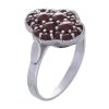 Silver ring with czech garnet, rhodium plated                                                       