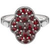 Silver ring with czech garnet, rhodium plated                                                       