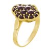 Silver ring with czech garnet, gold plated                                                          