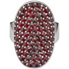 Silver ring with czech garnet, rhodium plated - oval                                                