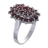 Silver ring with czech garnet, rhodium plated - oval                                                